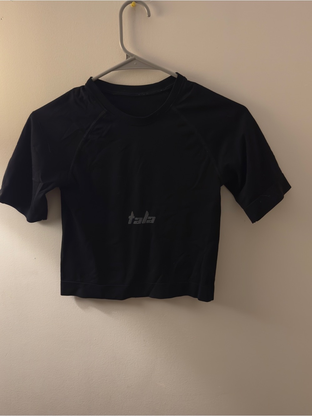 Tala Black Short Sleeve Crop Top